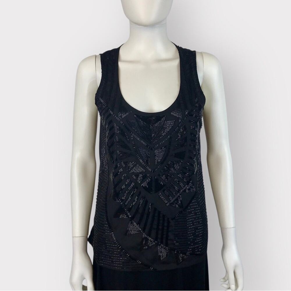 MLV Black Sleeveless Beaded Blouse for Holiday & Evening Wear